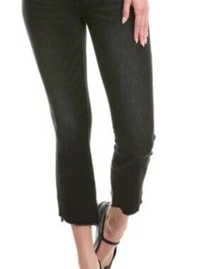 CAbi Hi Low Crop Black Jeans Size 4